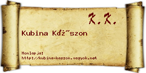 Kubina Kászon névjegykártya